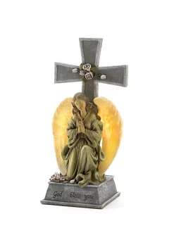 Summerfield Terrace Solar Lighted God Bless You Angel Cross -Bella-Vita Shop Belk 1009