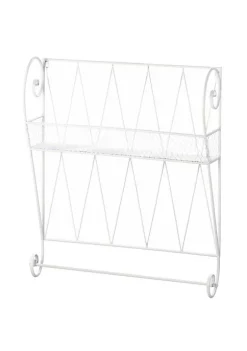 Summerfield Terrace Home Modern Decorative White Wire Wall Shelf -Bella-Vita Shop Belk 1022