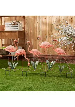 Summerfield Terrace Flock of Flamingos Metal Garden Stake -Bella-Vita Shop Belk 1025