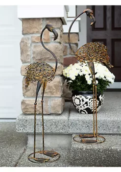 Summerfield Terrace Cast Iron Flamingo Yard Art Pair -Bella-Vita Shop Belk 1030