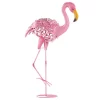 Summerfield Terrace Solar Lighted Flamingo Yard Art - Leaning
