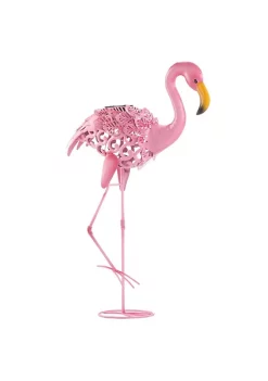 Summerfield Terrace Solar Lighted Flamingo Yard Art - Leaning -Bella-Vita Shop Belk 1036
