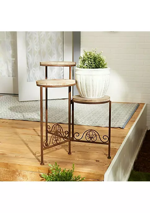Summerfield Terrace Rustic Triple Planter Stand 4 Summerfield Terrace Rustic Triple Planter Stand - Image 2