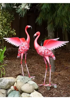 Summerfield Terrace Flying Flamingo Metal Garden Decor - 34 inches -Bella-Vita Shop Belk 1044