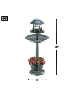 Summerfield Terrace Solar-Lighted Birdbath and Planter 9 Summerfield Terrace Solar-Lighted Birdbath and Planter -Bella-Vita Shop Belk 1051