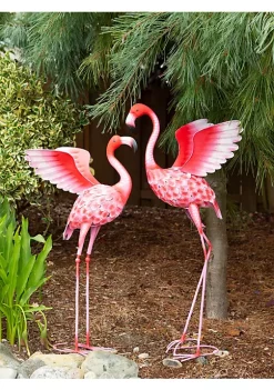 Summerfield Terrace Flying Flamingo Metal Garden Decor Head Up - 27.5 inches -Bella-Vita Shop Belk 1072