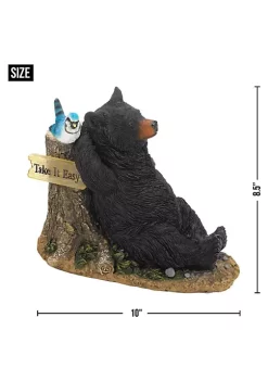 Summerfield Terrace Lounging Bear with Bluebird Solar Garden Light -Bella-Vita Shop Belk 1086