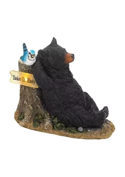 Summerfield Terrace Lounging Bear with Bluebird Solar Garden Light -Bella-Vita Shop Belk 1087