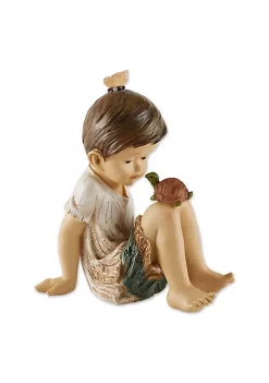 Summerfield Terrace Little Boy with Turtle Solar Garden Light