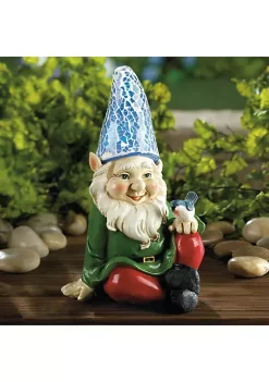 Summerfield Terrace Cheery Gnome with Bird Solar Garden Statue -Bella-Vita Shop Belk 1136