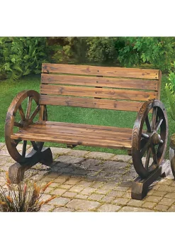 Summerfield Terrace Wagon Wheel Themed Garden Bench -Bella-Vita Shop Belk 1156