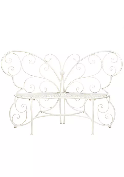 Summerfield Terrace White Butterfly Garden Bench 4 Summerfield Terrace White Butterfly Garden Bench - Image 2