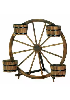 Summerfield Terrace Wagon Wheel Barrel Planter Display -Bella-Vita Shop Belk 1166