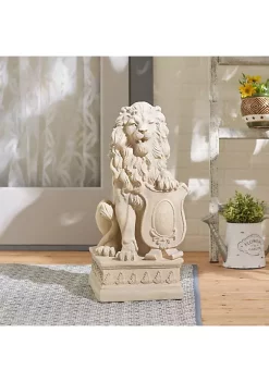 Summerfield Terrace Lion with Shield Garden Statue - Ivory -Bella-Vita Shop Belk 1169