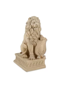 Summerfield Terrace Lion with Shield Garden Statue - Ivory -Bella-Vita Shop Belk 1172