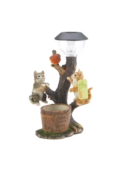 Summerfield Terrace Climbing Cats with Bird Solar Garden Light with Flower Pot -Bella-Vita Shop Belk 1222