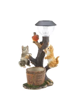 Summerfield Terrace Climbing Cats with Bird Solar Garden Light with Flower Pot -Bella-Vita Shop Belk 1223