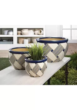 Summerfield Terrace Geo Print Planter Trio -Bella-Vita Shop Belk 1238