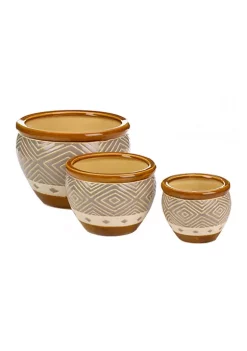 Summerfield Terrace Earth-Tone Trim Planter Trio 7 Summerfield Terrace Earth-Tone Trim Planter Trio -Bella-Vita Shop Belk 1247