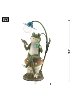 Summerfield Terrace Frog Reading on Mushroom Solar Garden Light -Bella-Vita Shop Belk 1277