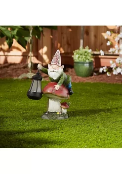 Summerfield Terrace Gnome On Mushroom Solar Statue -Bella-Vita Shop Belk 1281
