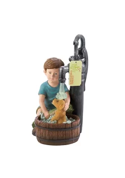 Summerfield Terrace Boy and Dog Wash Solar Garden Light -Bella-Vita Shop Belk 1314