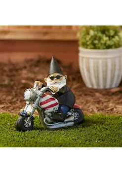 Summerfield Terrace Biker Gnome Solar Garden Statue -Bella-Vita Shop Belk 1420