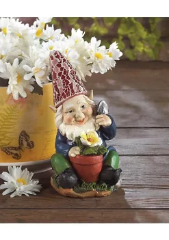 Summerfield Terrace Gardening Gnome with Flower Solar Garden Statue 9 Summerfield Terrace Gardening Gnome with Flower Solar Garden Statue -Bella-Vita Shop Belk 1479