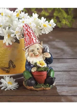 Summerfield Terrace Gardening Gnome with Flower Solar Garden Statue 10 Summerfield Terrace Gardening Gnome with Flower Solar Garden Statue -Bella-Vita Shop Belk 1480