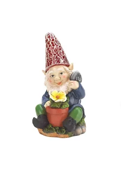 Summerfield Terrace Gardening Gnome with Flower Solar Garden Statue 11 Summerfield Terrace Gardening Gnome with Flower Solar Garden Statue -Bella-Vita Shop Belk 1481