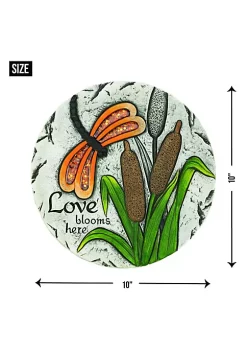 Summerfield Terrace Orange Dragonfly Love Blooms Here Cement Garden Stepping Stone -Bella-Vita Shop Belk 1523
