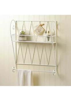Summerfield Terrace White Wire Wall Shelf -Bella-Vita Shop Belk 947