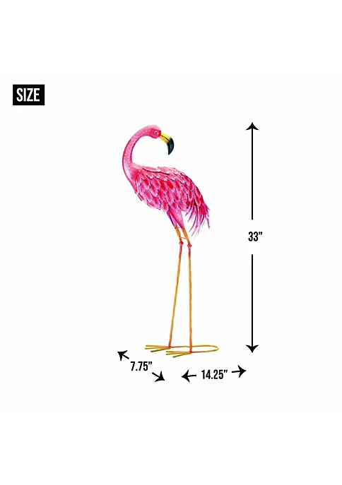 Summerfield Terrace Bright Flamingo Yard Art - Looking Back 5 Summerfield Terrace Bright Flamingo Yard Art - Looking Back - Image 3