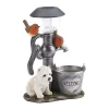 Summerfield Terrace Terrier Puppy with Birds Solar Garden Light with Flower Pot -Bella-Vita Shop Belk 987