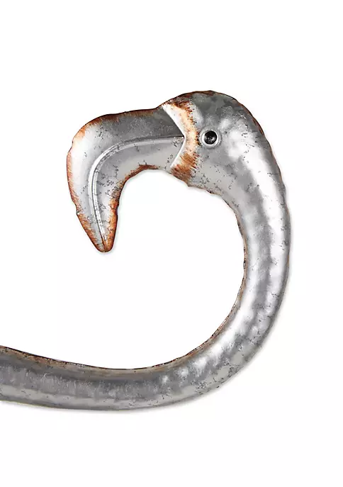 Summerfield Terrace Standing Tall Galvanized Flamingo Statue 6 Summerfield Terrace Standing Tall Galvanized Flamingo Statue - Image 4